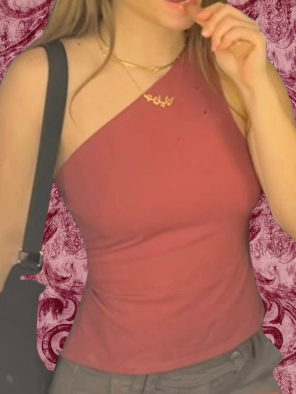 Garage Red One Shoulder Tie Back Top Size XS Y2K Asymmetrical Fitted Top - Picture 3 of 3